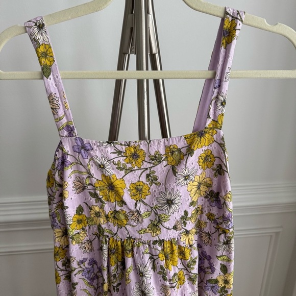 LOFT Floral Purple and Yellow Maxi Sundress size 2 - Picture 2 of 6